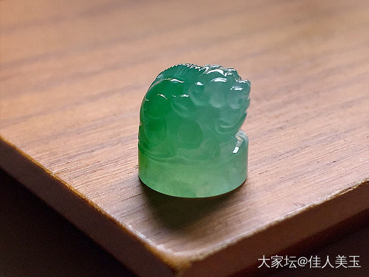 佳人美玉高冰种阳绿貔貅印章价7980_翡翠