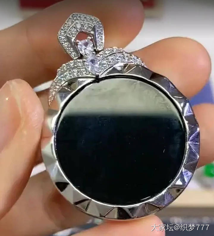 S925银镶翡翠挂坠_翡翠