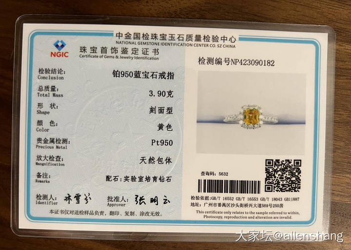 近乎完美 全净金丝雀黄蓝宝围镶戒指_金