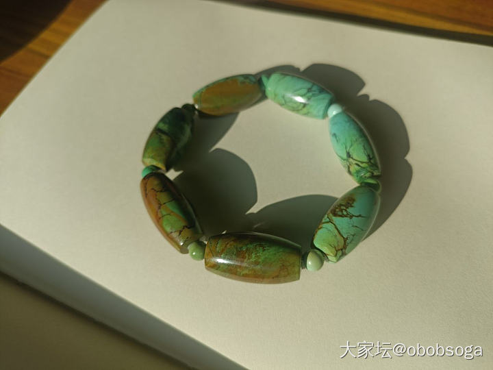 多年前手工银镶嵌的松石_松石