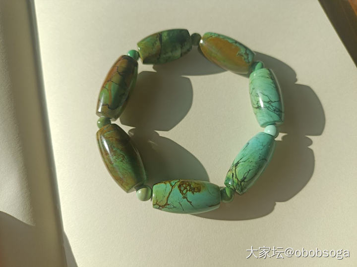 多年前手工银镶嵌的松石_松石