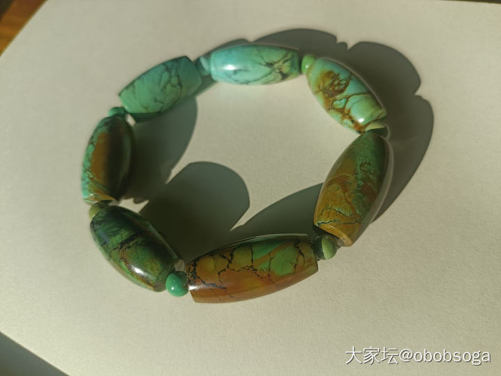 多年前手工银镶嵌的松石_松石