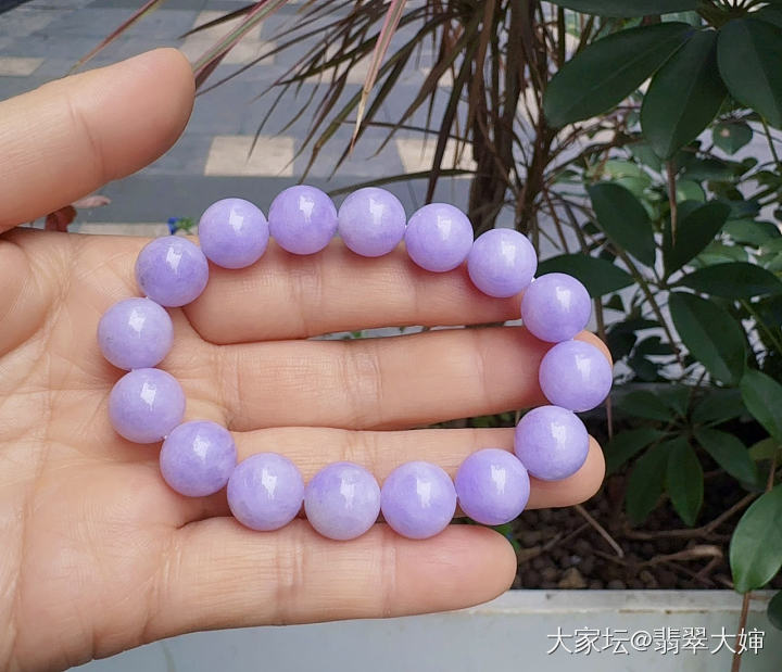 11.5mm直径紫罗兰手串_翡翠