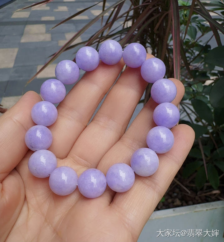 11.5mm直径紫罗兰手串_翡翠