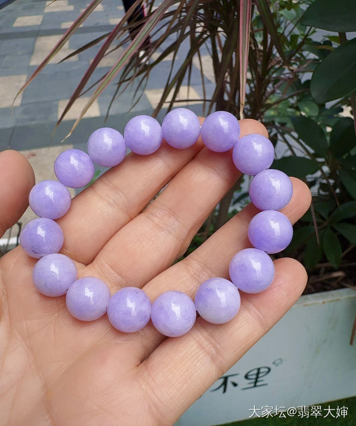 11.5mm直径紫罗兰手串_翡翠