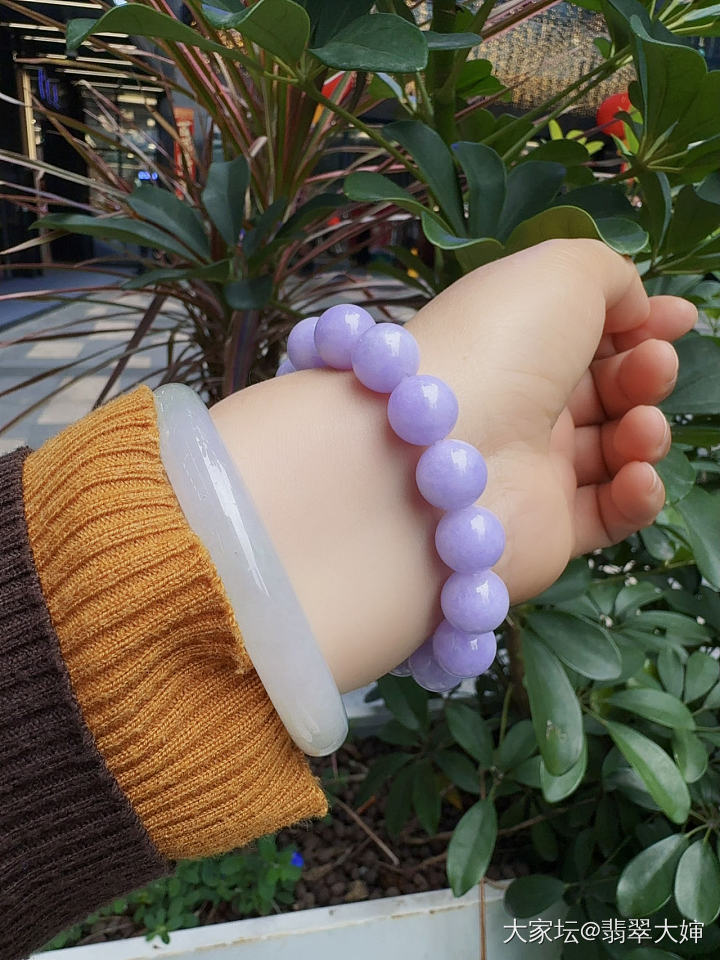 11.5mm直径紫罗兰手串_翡翠