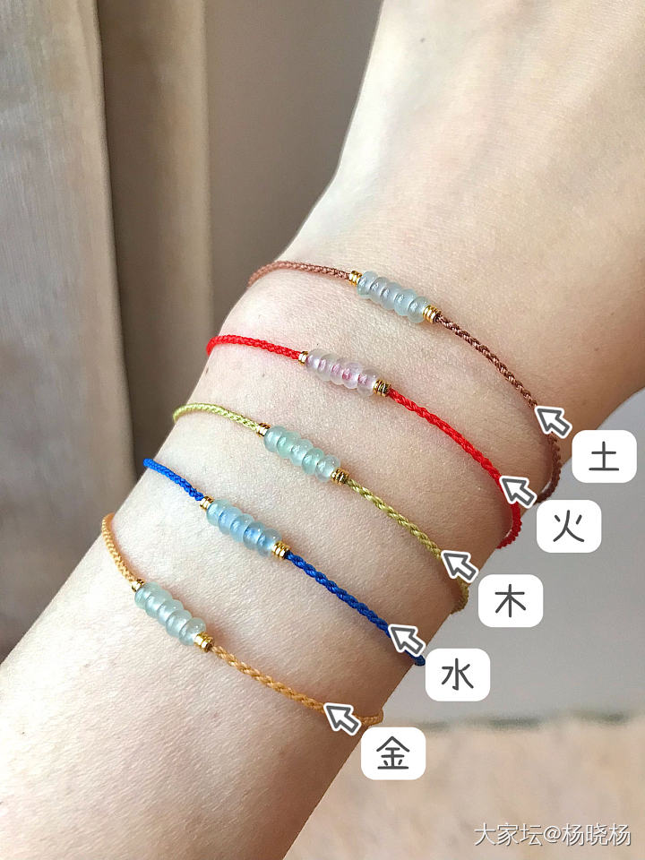 「归序」翡翠算盘珠黄金手绳_翡翠