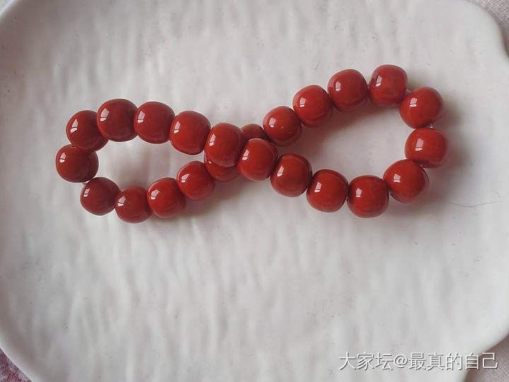 全新个人闲置，川料柿子红老型珠南红手串_翡翠