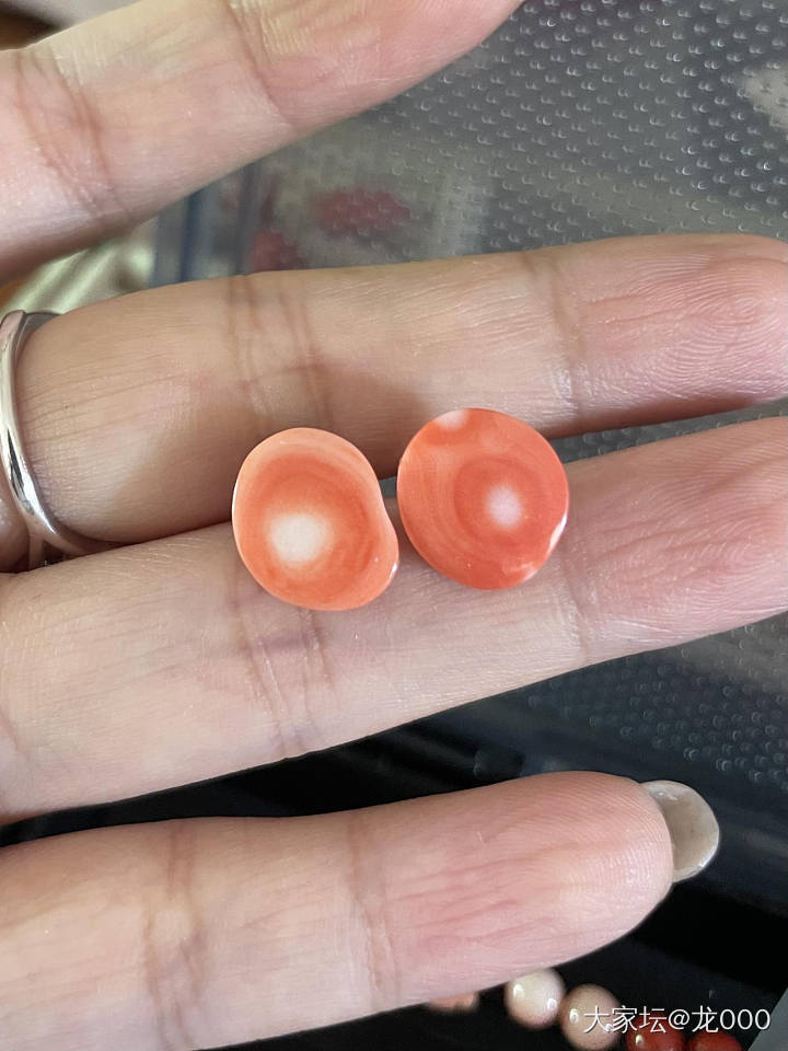降价出一对ab款耳钉 188银材质_有机宝石