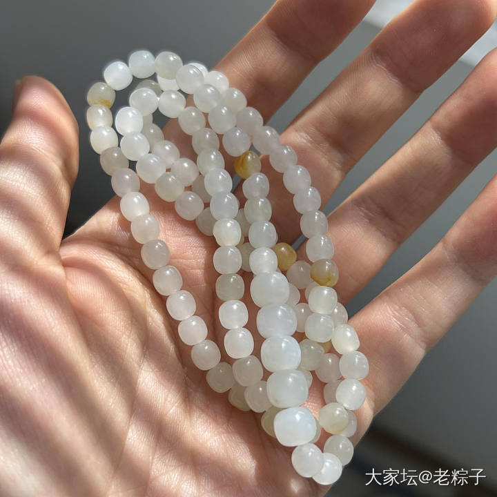 油豆豆新疆和田玉多圈籽料手串_和田玉