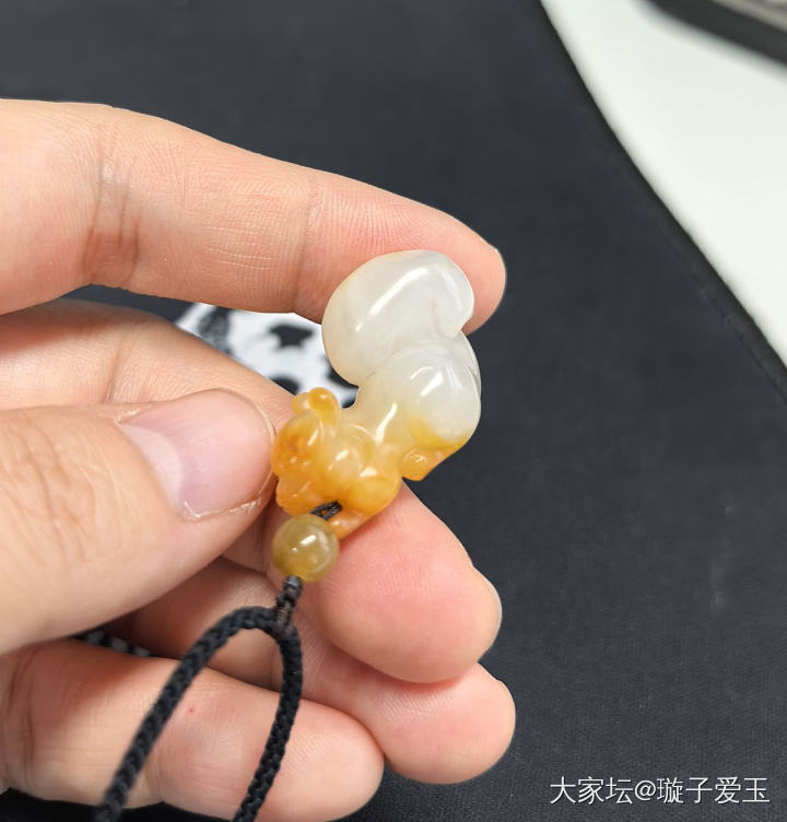 和田玉独籽 黄沁全玉种 松鼠_和田玉