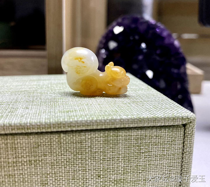 和田玉独籽 黄沁全玉种 松鼠_和田玉