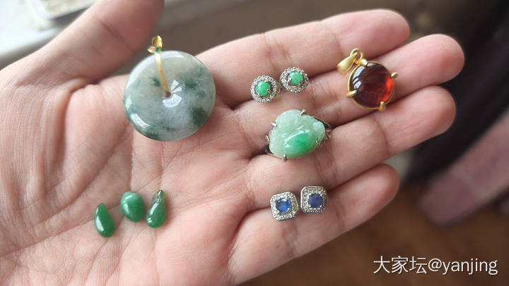 天然缅甸A货翡翠金镶银镶翡翠_翡翠