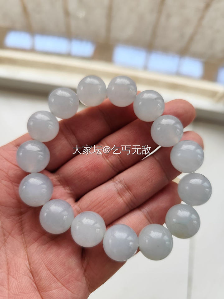 阴天无自然光15.4翡翠大珠串_翡翠