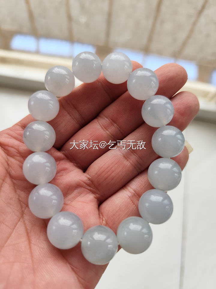 阴天无自然光15.4翡翠大珠串_翡翠