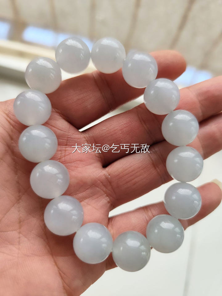阴天无自然光15.4翡翠大珠串_翡翠