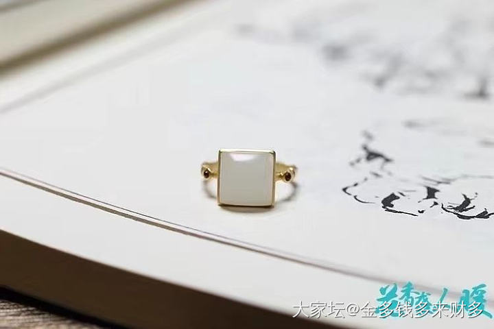 花香袭人暖籽料戒指，_和田玉