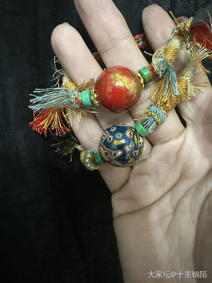 髹新家手工大漆珠情侣手绳_文玩
