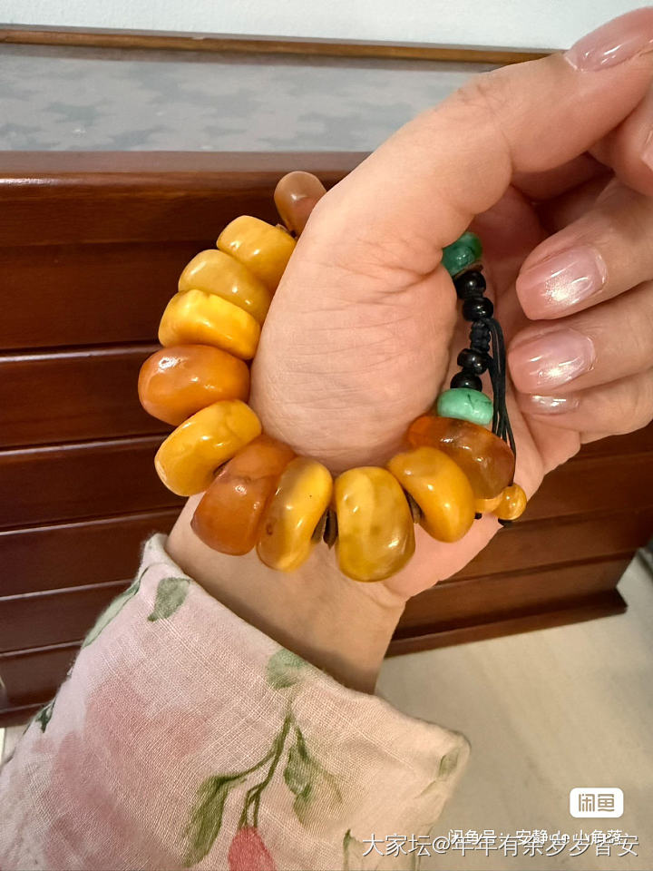 古董回流西亚老蜜蜡饼子手串_琥珀蜜蜡