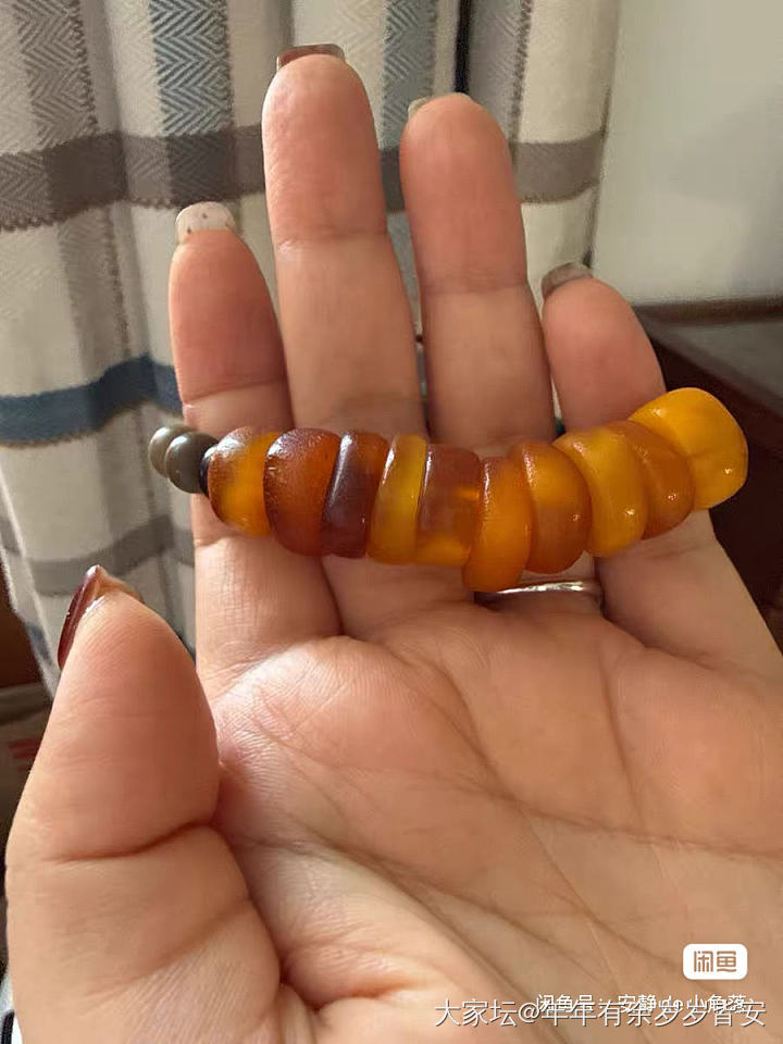古董回流西亚老蜜蜡饼子手串_琥珀蜜蜡