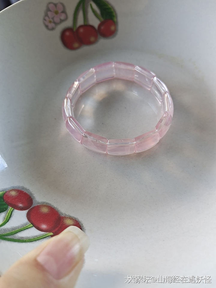 粉晶手牌紫水晶小龙女碧玺戒面_彩色宝石
