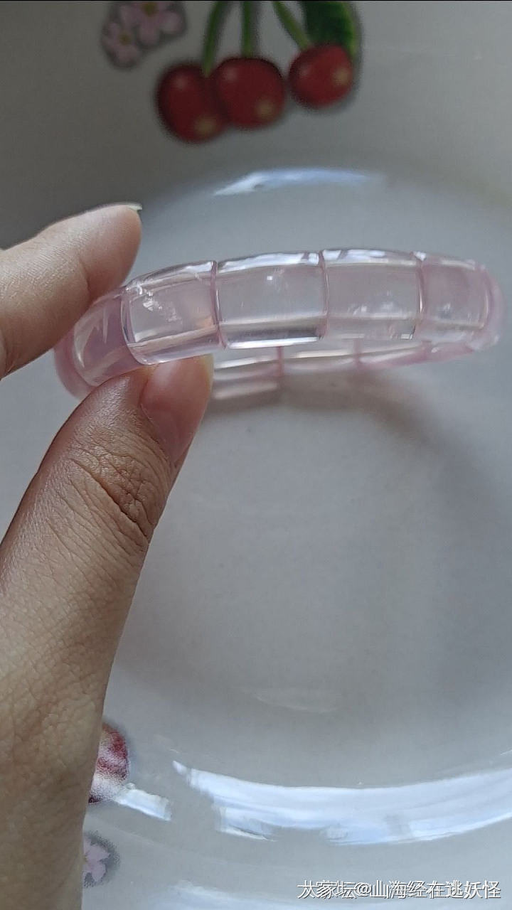 粉晶手牌紫水晶小龙女碧玺戒面_彩色宝石