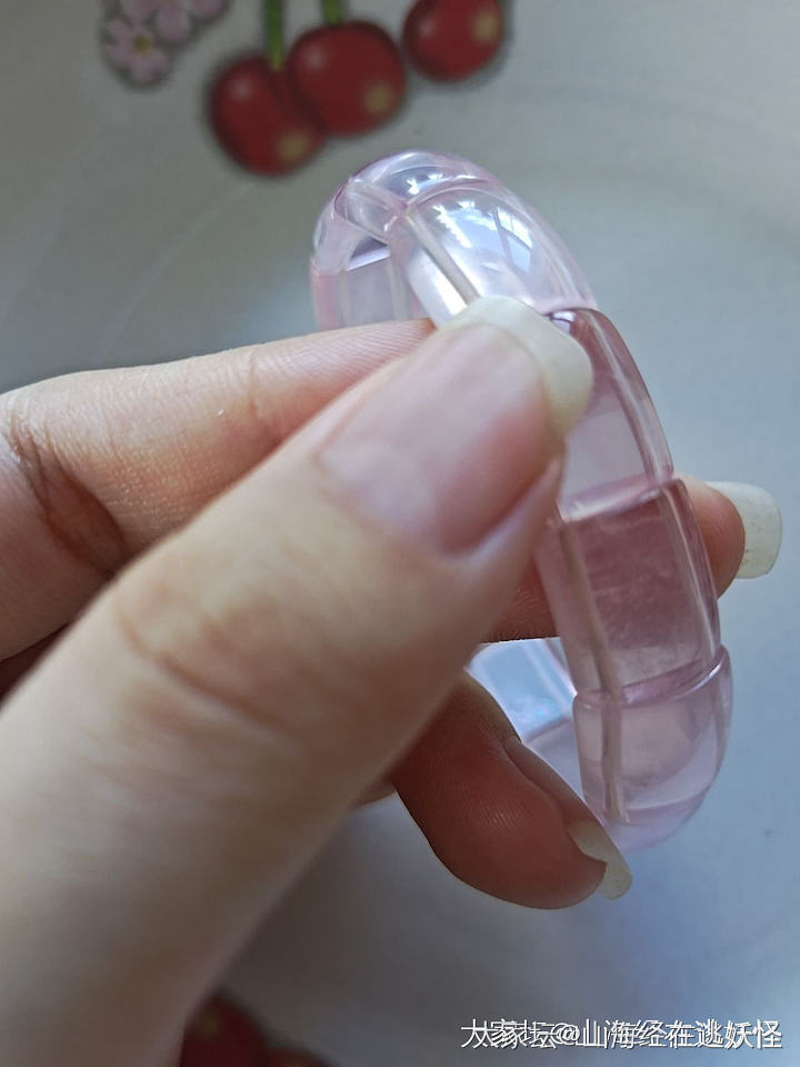 粉晶手牌紫水晶小龙女碧玺戒面_彩色宝石