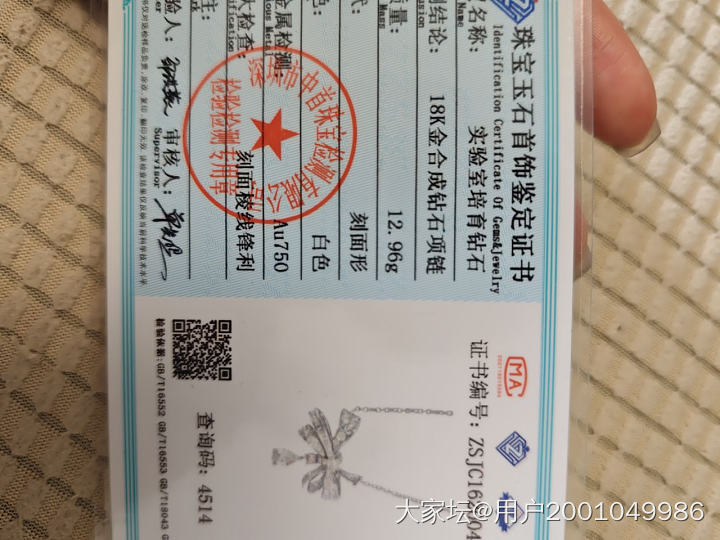 培育钻蝴蝶结项链_名贵宝石
