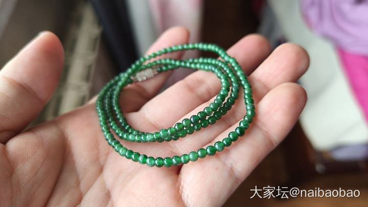 天然缅甸A货翡翠珠链_翡翠