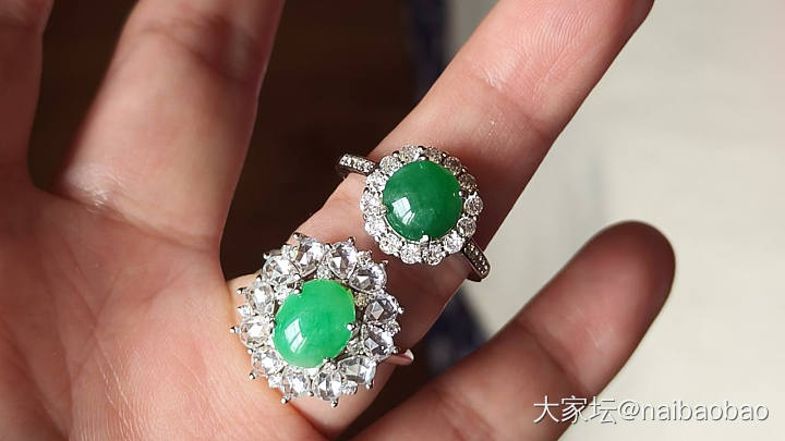 天然缅甸A货翡翠戒指手串_翡翠