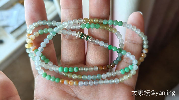天然缅甸A货翡翠干活珠链_翡翠