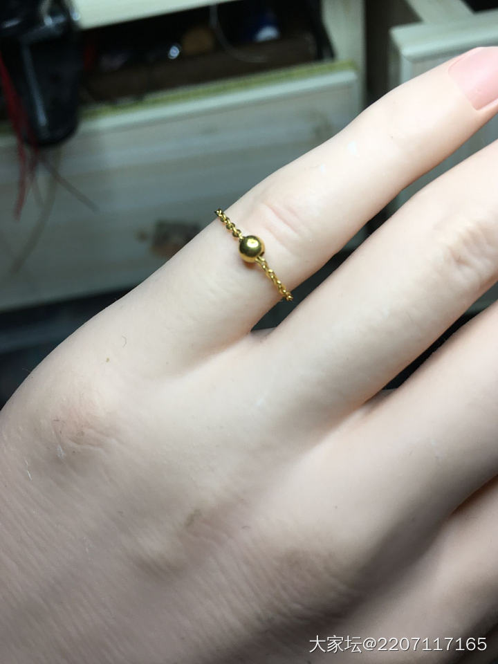 足金6号链条戒指_金