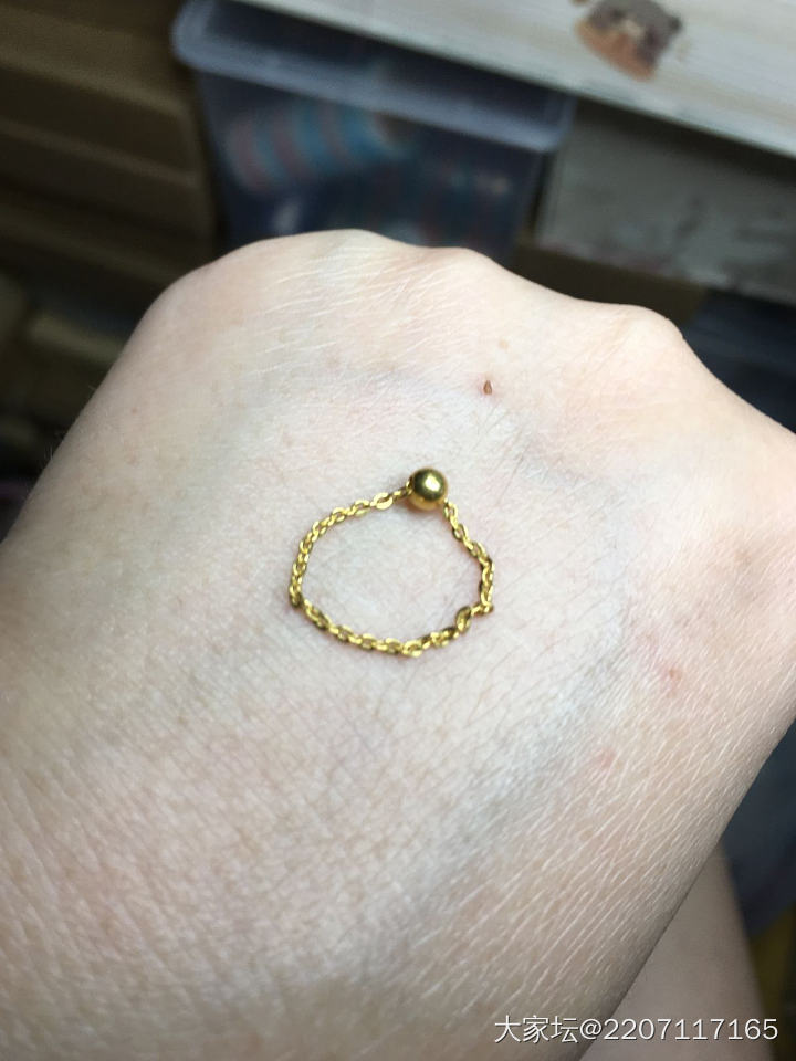 足金6号链条戒指_金