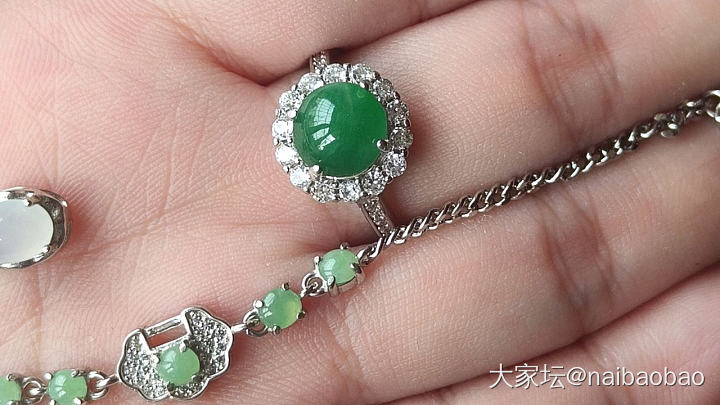 天然缅甸A货翡翠戒指手链_翡翠