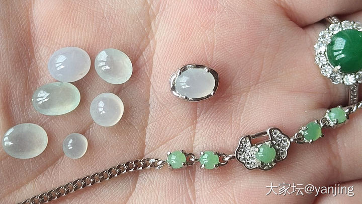 天然缅甸A货翡翠戒指手链蛋面清理_翡翠