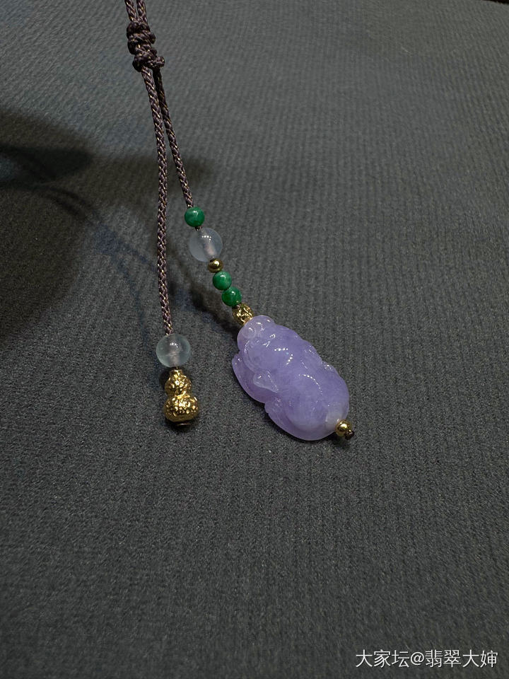 冰紫貔貅手机挂包挂_翡翠