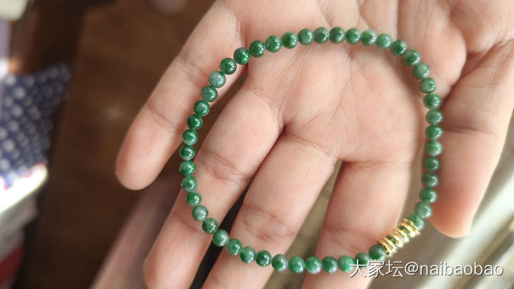 天然缅甸A货翡翠绿破手链_翡翠