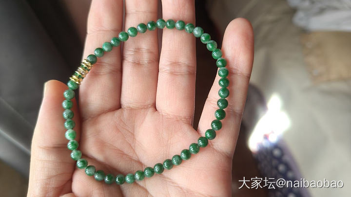 天然缅甸A货翡翠绿破手链_翡翠