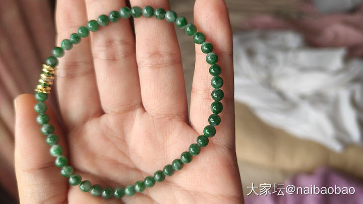 天然缅甸A货翡翠绿破手链_翡翠