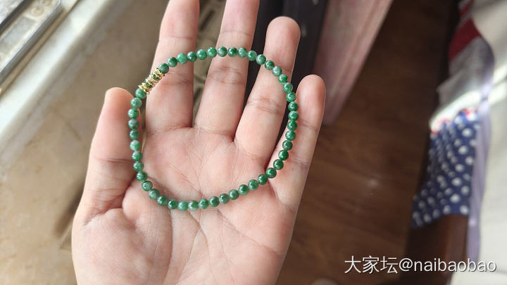 天然缅甸A货翡翠绿破手链_翡翠
