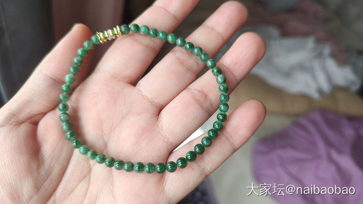 天然缅甸A货翡翠绿破手链_翡翠