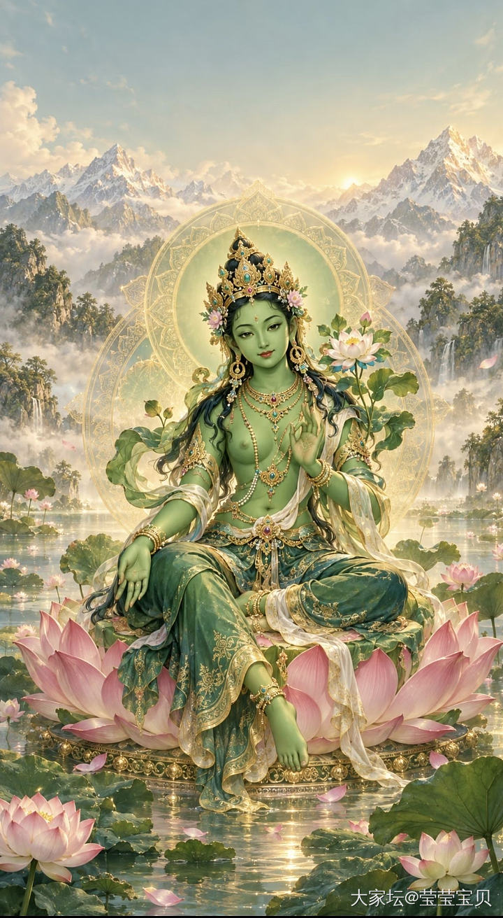 工雕翡翠绿度母_翡翠