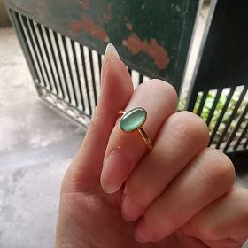 （底价1650亏出，爽快及时确认的来）蓝水18k翡翠戒指