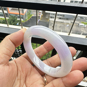 粉紫色翡翠手镯53.5mm