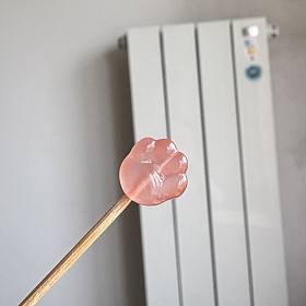 高冰冰粉南红小猫爪项链吊坠小雕件小滴流