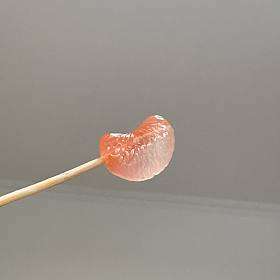 高冰南红橘子瓣项链吊坠小雕件