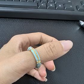 迪拜21k满圈珐琅指环。
