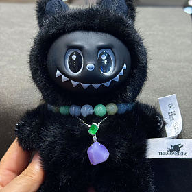 粉紫不规则紫罗兰吊坠