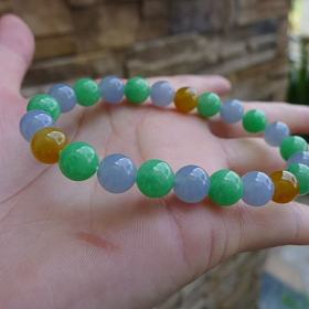 翡翠浓郁糖豆手链