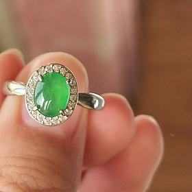 天然缅甸A货翡翠戒指